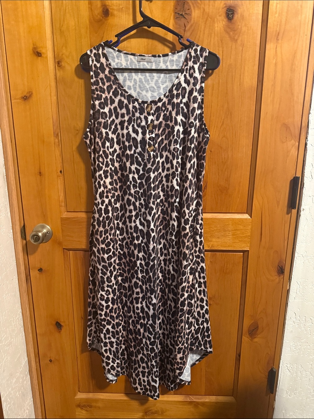 Women's Leopard Print dress  in Black and Cream with pockets